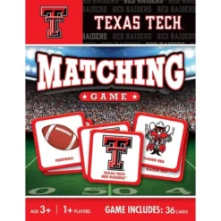 MasterPieces Officially Licensed NCAA Texas Tech Red Raiders Matching Game For Kids And Families