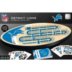 MasterPieces Officially Licensed NFL Detroit Lions Wooden Cribbage Game For Adults