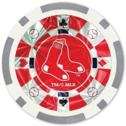 MasterPieces Casino Style 20 Piece 11.5 Gram Poker Chip Set MLB Boston Red Sox Silver Edition