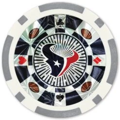 MasterPieces Casino Style 20 Piece 11.5 Gram Poker Chip Set NFL Houston Texans Silver Edition