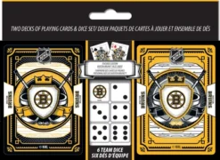MasterPieces Officially Licensed NHL Boston Bruins 2-Pack Playing Cards & Dice Set For Adults