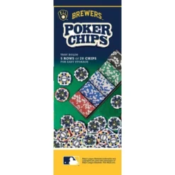 MasterPieces Casino Style 100 Piece Poker Chip Set - MLB Milwaukee Brewers -Games and Puzzles Shop GUEST 7b90d4e4 e414 4779 bca9 51f15767133e