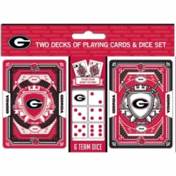 MasterPieces Officially Licensed NCAA Georgia Bulldogs 2-Pack Playing Cards & Dice Set For Adults
