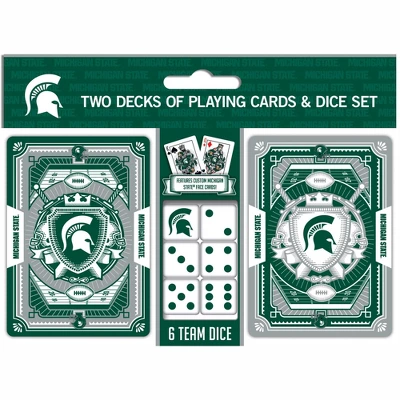 MasterPieces Officially Licensed NCAA Michigan State Spartans 2-Pack Playing Cards & Dice Set For Adults 3 MasterPieces Officially Licensed NCAA Michigan State Spartans 2-Pack Playing Cards & Dice Set For Adults
