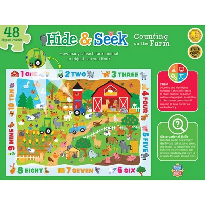MasterPieces 48 Piece Kids Jigsaw Puzzle - Counting On The Farm - 14"x19" 5 MasterPieces 48 Piece Kids Jigsaw Puzzle - Counting On The Farm - 14"x19" - Image 3