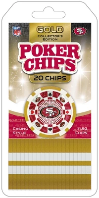 MasterPieces Casino Style 20 Piece 11.5 Gram Poker Chip Set NFL San Francisco 49ers Gold Edition