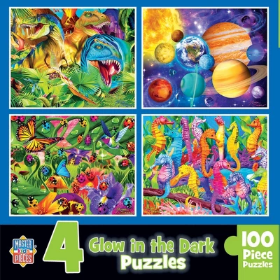 MasterPieces Kids Jigsaw Puzzle Set - Blue Glow 4-Pack 100 Pieces 3 MasterPieces Kids Jigsaw Puzzle Set - Blue Glow 4-Pack 100 Pieces