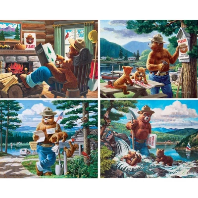 MasterPieces Kids Puzzle Set - Smokey Bear 4-Pack 100 Piece Jigsaw Puzzles 4 MasterPieces Kids Puzzle Set - Smokey Bear 4-Pack 100 Piece Jigsaw Puzzles - Image 2