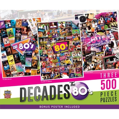 MasterPieces Puzzle Bundle - The 80's 3-Pack 500 Piece Jigsaw Puzzles 3 MasterPieces Puzzle Bundle - The 80's 3-Pack 500 Piece Jigsaw Puzzles