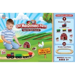 MasterPieces Wood Train Sets - Old MacDonald 18 Piece Train Set -Games and Puzzles Shop GUEST 890f042f 3b0a 4c54 b08b 17798bc4c48b