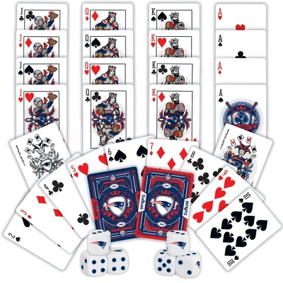 MasterPieces Officially Licensed NFL New England Patriots 2-Pack Playing Cards & Dice Set For Adults 4 MasterPieces Officially Licensed NFL New England Patriots 2-Pack Playing Cards & Dice Set For Adults - Image 2