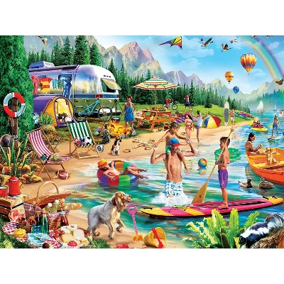 MasterPieces Inc Day At The Lake 300 Piece Large EZ Grip Jigsaw Puzzle 4 MasterPieces Inc Day At The Lake 300 Piece Large EZ Grip Jigsaw Puzzle - Image 2