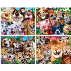 MasterPieces Inc Selfies 4-Pack 100 Piece Jigsaw Puzzles -Games and Puzzles Shop GUEST 97ed10f7 2035 4f74 883d 3bfea9633ac8