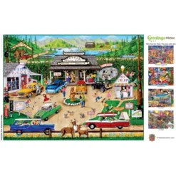 MasterPieces 550 Piece Jigsaw Puzzle - Greetings From The National Parks -Games and Puzzles Shop GUEST 98300247 744e 48bd 802d 8ad2c4230a3f