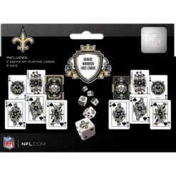 MasterPieces Officially Licensed NFL New Orleans Saints 2-Pack Playing Cards & Dice Set For Adults -Games and Puzzles Shop GUEST 99b703ae 6164 4af2 8cc0 10d7d21ef0a6