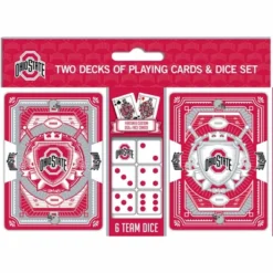 MasterPieces Officially Licensed NCAA Ohio State Buckeyes 2-Pack Playing Cards & Dice Set For Adults