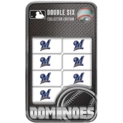 MasterPieces Officially Licensed MLB Milwaukee Brewers 28 Piece Dominoes Game For Adults