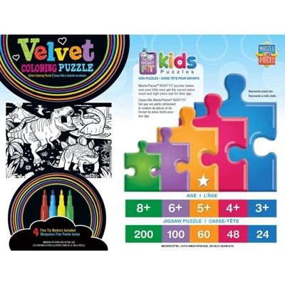 MasterPieces Inc Dinosaurs Velvet Coloring 60 Piece Jigsaw Puzzle 3 MasterPieces Inc Dinosaurs Velvet Coloring 60 Piece Jigsaw Puzzle