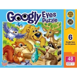 MasterPieces Kids Funny Jigsaw Puzzle - Woodland Animals Googly Eyes 48 Pc