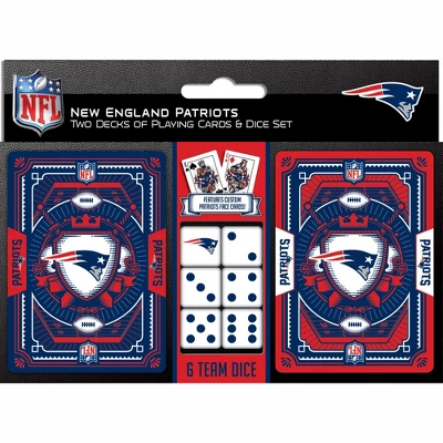 MasterPieces Officially Licensed NFL New England Patriots 2-Pack Playing Cards & Dice Set For Adults 3 MasterPieces Officially Licensed NFL New England Patriots 2-Pack Playing Cards & Dice Set For Adults