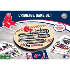 MasterPieces Officially Licensed MLB Boston Red Sox Wooden Cribbage Game For Adults