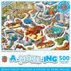 MasterPieces A-Maze-Ing 500 Piece Puzzle - Evolution Laboratory - 15"x21"