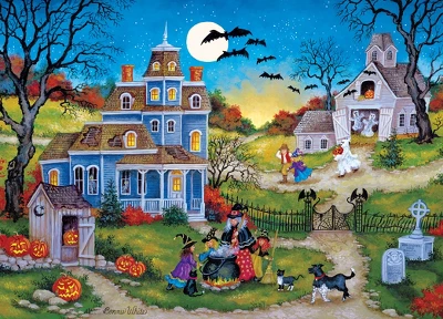 MasterPieces 1000 Piece Halloween Jigsaw Puzzle - Three Little Witches 4 MasterPieces 1000 Piece Halloween Jigsaw Puzzle - Three Little Witches - Image 2