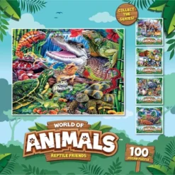 MasterPieces 100 Piece Jigsaw Puzzle For Kids - Reptile Friends - 11.5"x15" -Games and Puzzles Shop GUEST a909a232 695f 4a3a a05c 950ba8f1dc82