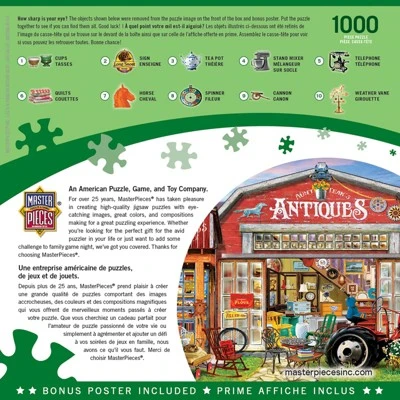 MasterPieces Inc Antiques For Sale 1000 Piece Jigsaw Puzzle 3 MasterPieces Inc Antiques For Sale 1000 Piece Jigsaw Puzzle