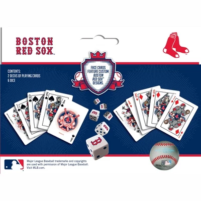 MasterPieces Officially Licensed MLB Boston Red Sox 2-Pack Playing Cards & Dice Set For Adults 5 MasterPieces Officially Licensed MLB Boston Red Sox 2-Pack Playing Cards & Dice Set For Adults - Image 3