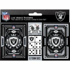 MasterPieces Officially Licensed NFL Las Vegas Raiders 2-Pack Playing Cards & Dice Set For Adults