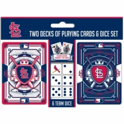 MasterPieces Officially Licensed MLB St. Louis Cardinals 2-Pack Playing Cards & Dice Set For Adults
