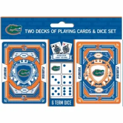 MasterPieces Officially Licensed NCAA Florida Gators 2-Pack Playing Cards & Dice Set For Adults