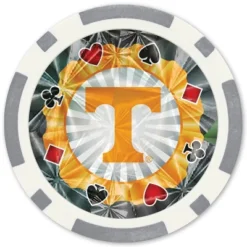 MasterPieces Casino Style 20 Piece 11.5 Gram Poker Chip Set NCAA Tennessee Volunteers Silver Edition
