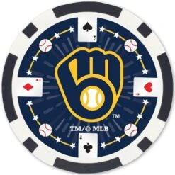 MasterPieces Casino Style 100 Piece Poker Chip Set - MLB Milwaukee Brewers -Games and Puzzles Shop GUEST b249f44c 8410 419d b323 baa5999b258e