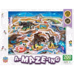 MasterPieces A-Maze-Ing 200 Piece Jigsaw Puzzle - Dinosaur Museum - 14"x19"