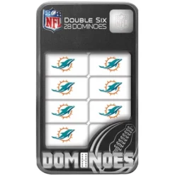 MasterPieces Officially Licensed NFL Miami Dolphins 28 Piece Dominoes Game For Adults