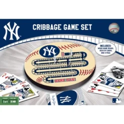MasterPieces Officially Licensed MLB New York Yankees Wooden Cribbage Game For Adults