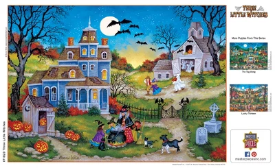 MasterPieces 1000 Piece Halloween Jigsaw Puzzle - Three Little Witches 6 MasterPieces 1000 Piece Halloween Jigsaw Puzzle - Three Little Witches - Image 4