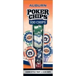 MasterPieces Casino Style 100 Piece Poker Chip Set - NCAA Auburn Tigers