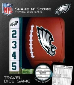 MasterPieces Officially Licsenced NFL Philadelphia Eagles Shake N' Score Dice Game For Age 6 And Up