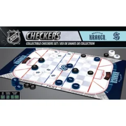 MasterPieces Officially Licensed NHL Seattle Kraken Checkers Board Game For Families And Kids Ages 6 And Up