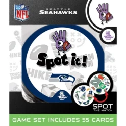 MasterPieces Officially Licensed NFL Seattle Seahawks Spot It Game For Kids And Adults