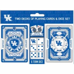 MasterPieces Officially Licensed NCAA Kentucky Wildcats 2-Pack Playing Cards & Dice Set For Adults