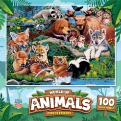 MasterPieces 100 Piece Jigsaw Puzzle For Kids - Forest Friends - 11.5"x15"