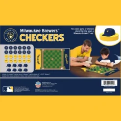 MasterPieces Officially Licensed MLB Milwaukee Brewers Checkers Board Game For Families And Kids Ages 6 And Up -Games and Puzzles Shop GUEST c2e70a15 a96f 46bd 918c 2632377aa9a3