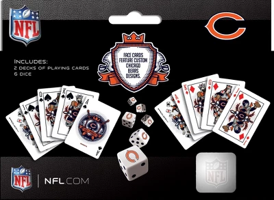 MasterPieces Officially Licensed NFL Chicago Bears 2-Pack Playing Cards & Dice Set For Adults 5 MasterPieces Officially Licensed NFL Chicago Bears 2-Pack Playing Cards & Dice Set For Adults - Image 3