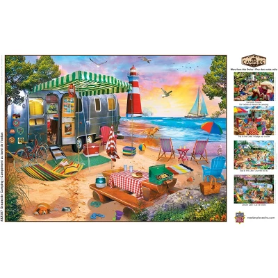 MasterPieces 300 Piece EZ Grip Jigsaw Puzzle - Oceanside Camping - 18"x24" 6 MasterPieces 300 Piece EZ Grip Jigsaw Puzzle - Oceanside Camping - 18"x24" - Image 4
