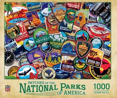 MasterPieces 1000 Piece Puzzle - National Parks Patches - 19.25"x26.75" 3 MasterPieces 1000 Piece Puzzle - National Parks Patches - 19.25"x26.75"