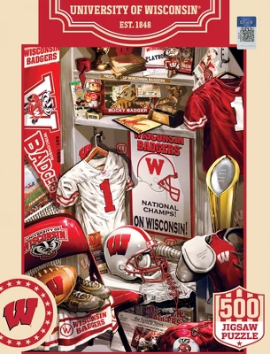 MasterPieces 500 Piece Puzzle - Wisconsin Badgers Locker Room - 15"x21" 3 MasterPieces 500 Piece Puzzle - Wisconsin Badgers Locker Room - 15"x21"